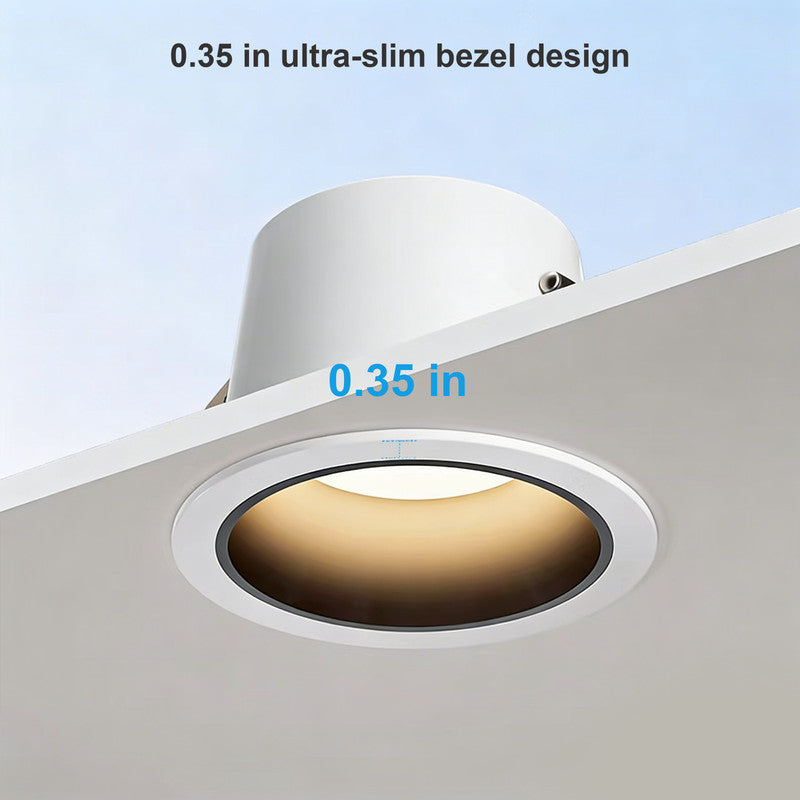 Full-Spectrum LED Recessed Downlight, 2.95 in. Eye-Caring, Deep Cup Design, Glare-Free Light