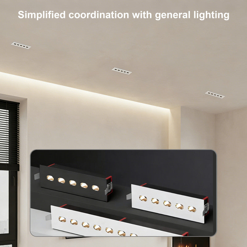 Glare-Free Recessed Grille Light for Hallway & Living Room