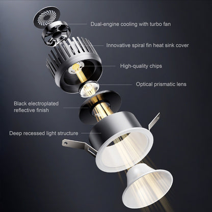 Full-Spectrum Eye-Caring LED Recessed Light, 2.95 in.  Glare-Free Design for Living Room