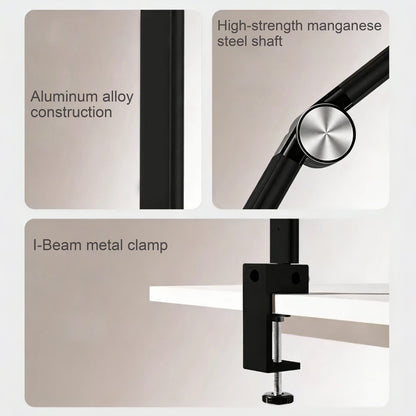 20 in. LED Eye-Caring Clamp Desk Lamp, Shadow-Free Lighting, Foldable Adjustable for Study & Craft
