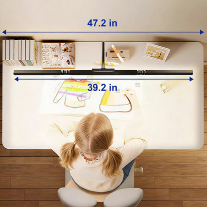 27 in. LED Clamp Desk Lamp, Shadow-Free Eye-Caring Lamp, Foldable Adjustable Arm for Drawing, Craft & Study